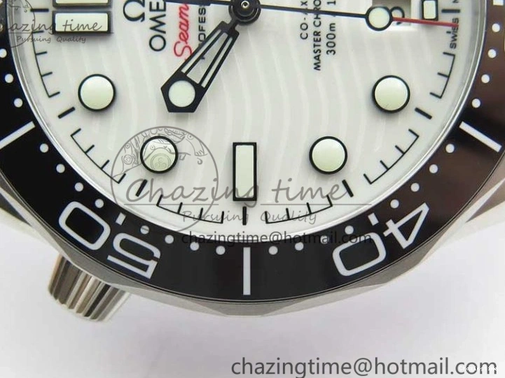 0410 2019 Seamaster Diver 300M OMF Best Edition Black Ceramic White Dial on Black Rubber Strap A WaterResistant 7938